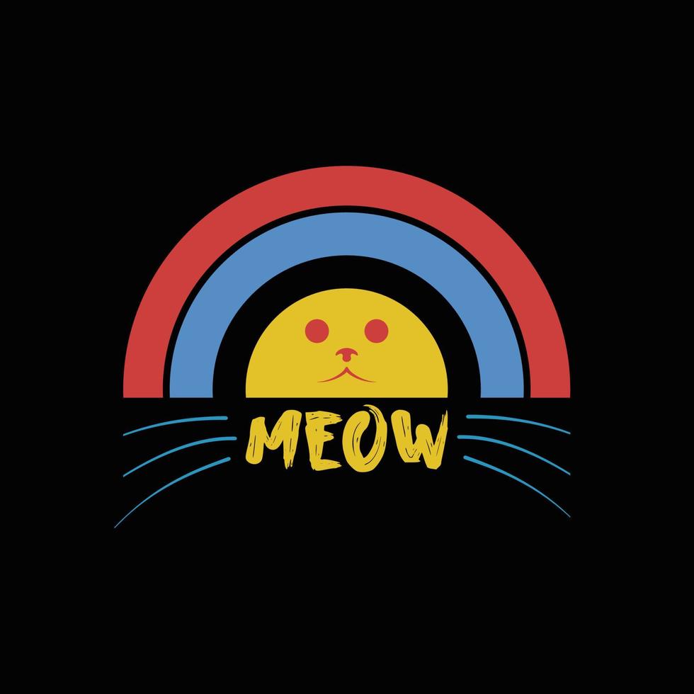 diseño de camiseta de gato vector