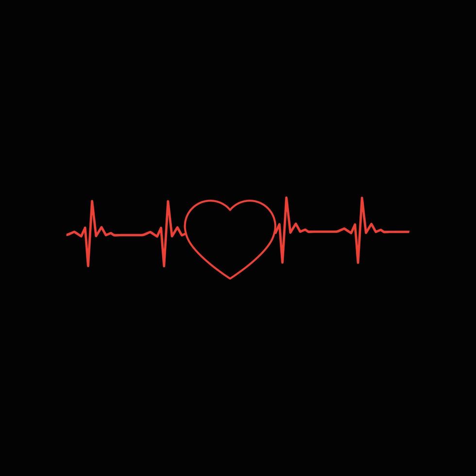 diseño de camiseta de latido del corazón vector