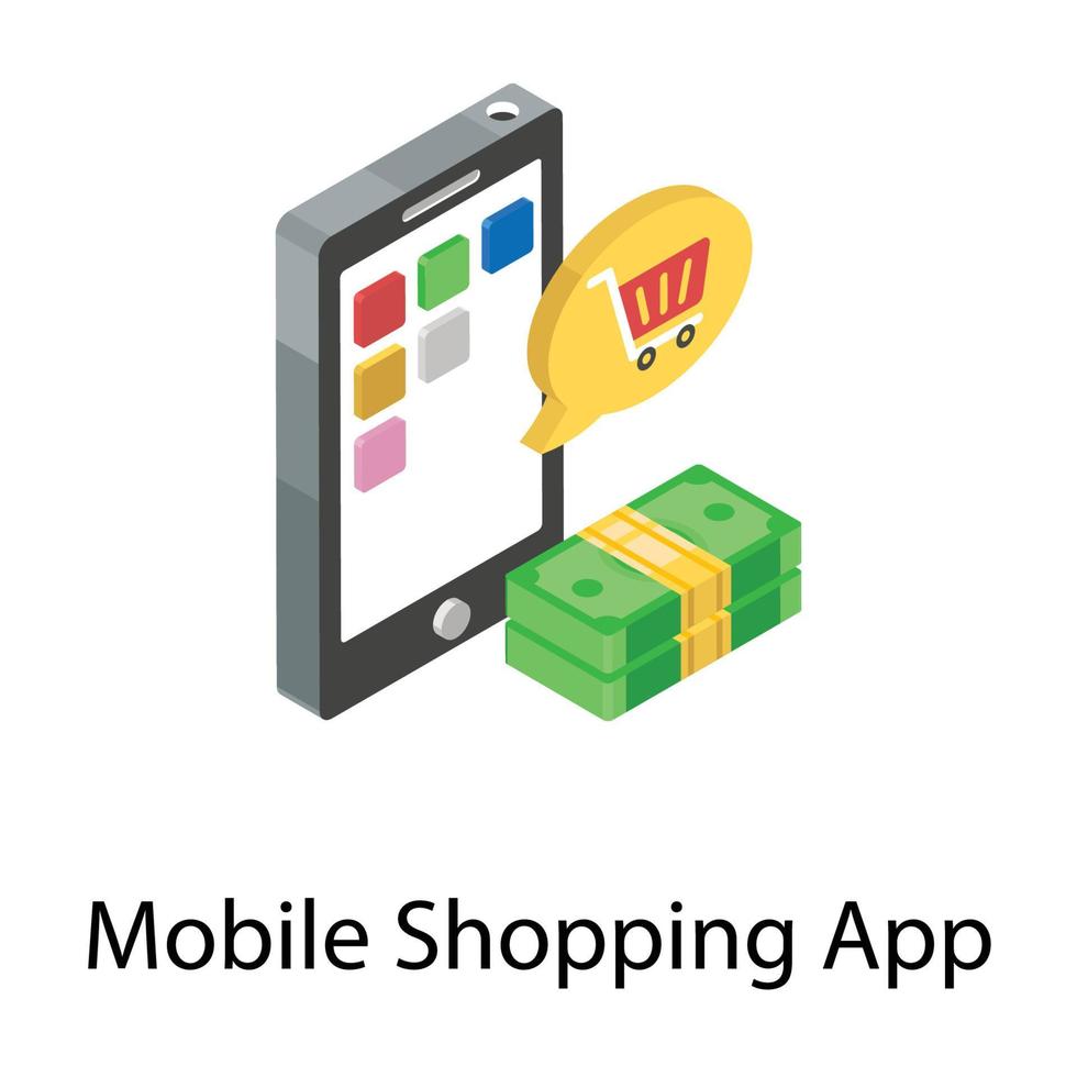 Mobile Shopping App vector