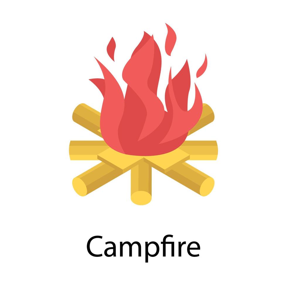 Trendy Campfire Concepts vector