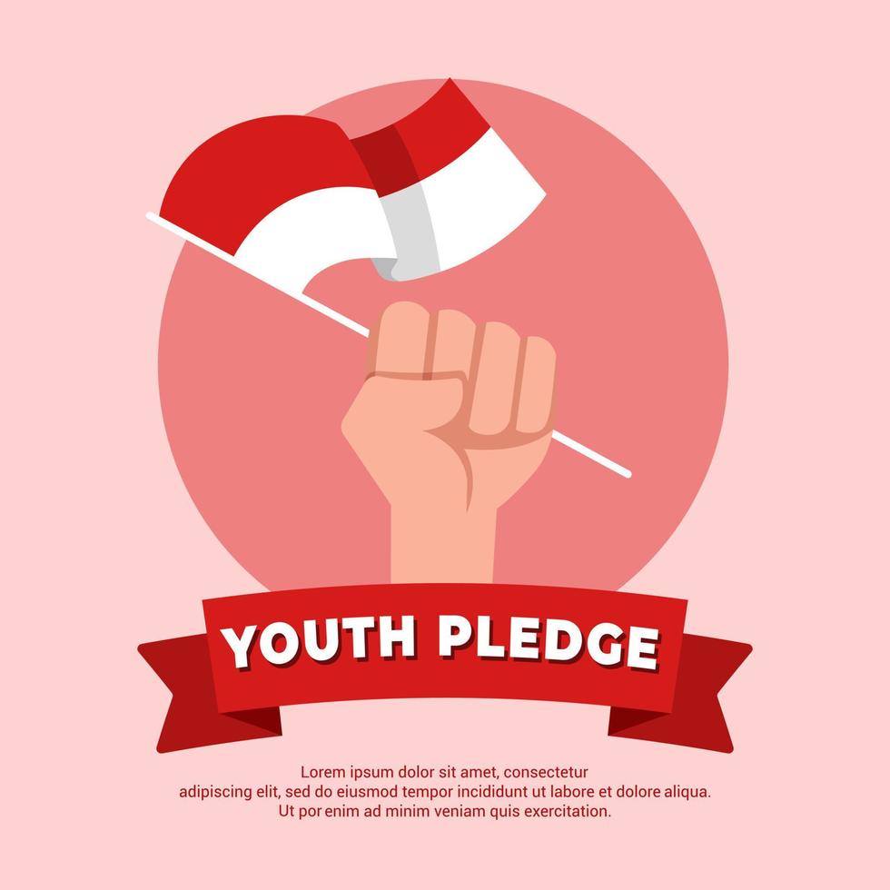 Flat Design Happy Youth Pledge Day Design vector