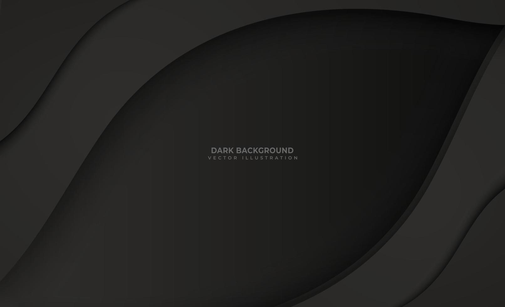 New Dark abstract background with wavy shapes vector