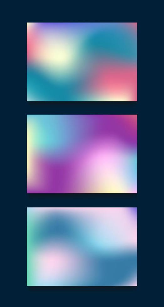 Collection Colorful and blurred gradient template vector