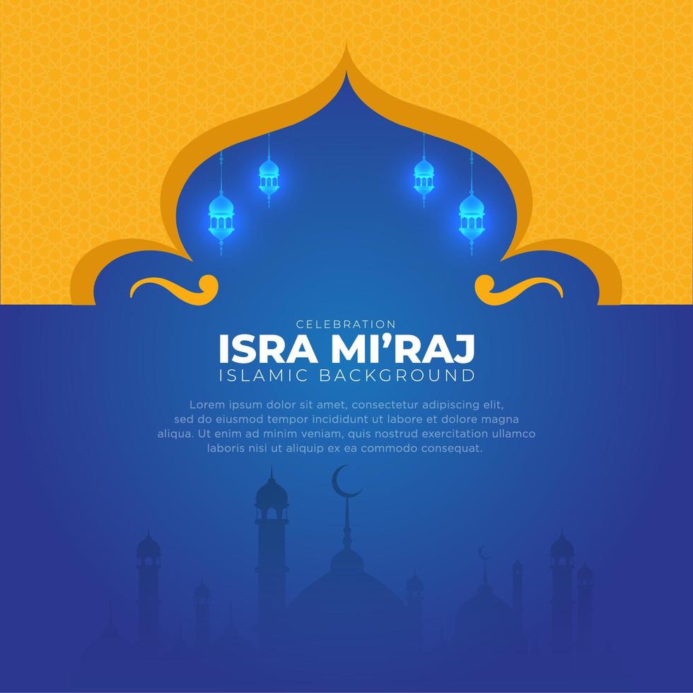 Isra Mi'raj background. Islamic Celebration background vector