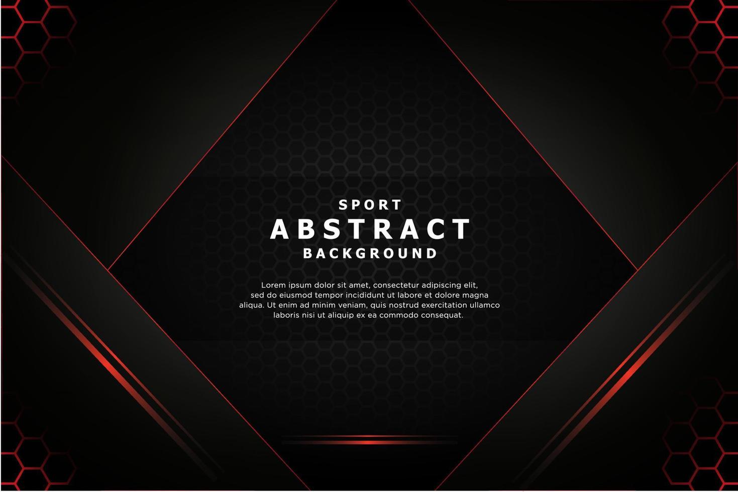 Modern sport background with red line and polygon shape vector