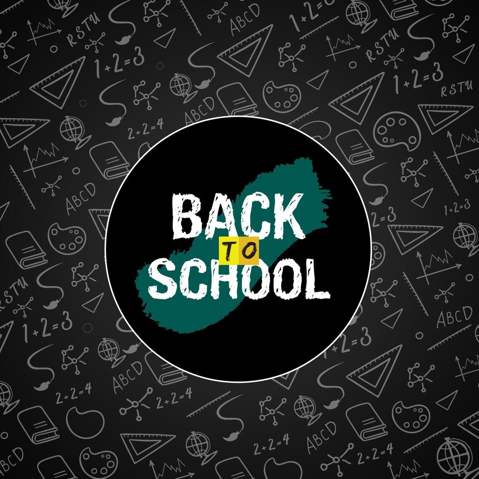 Back to school poster with school stationery items and education element vector