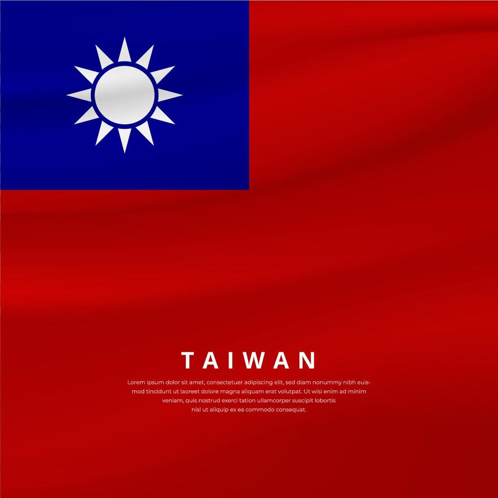 Realistic Flag of Republic tiongkok. Taiwan Realistic Flag vector
