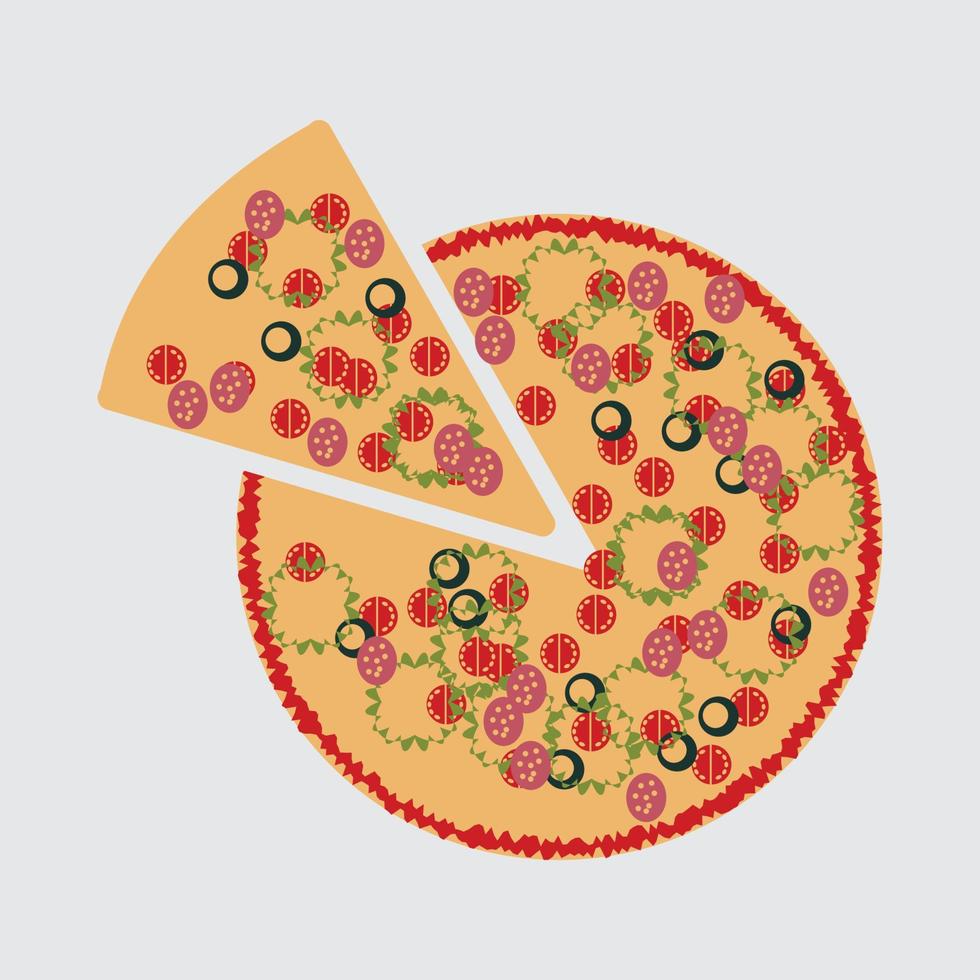 ilustración vectorial de pizza vector