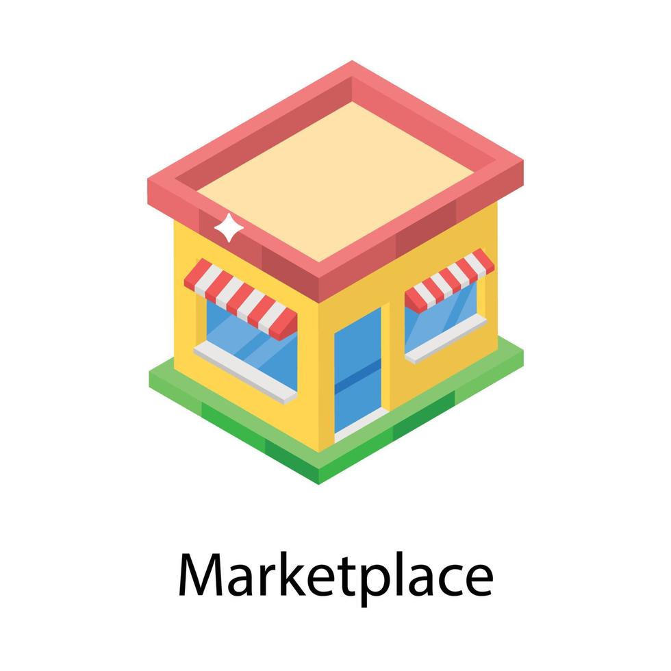 Trendy Marketplace Concepts vector