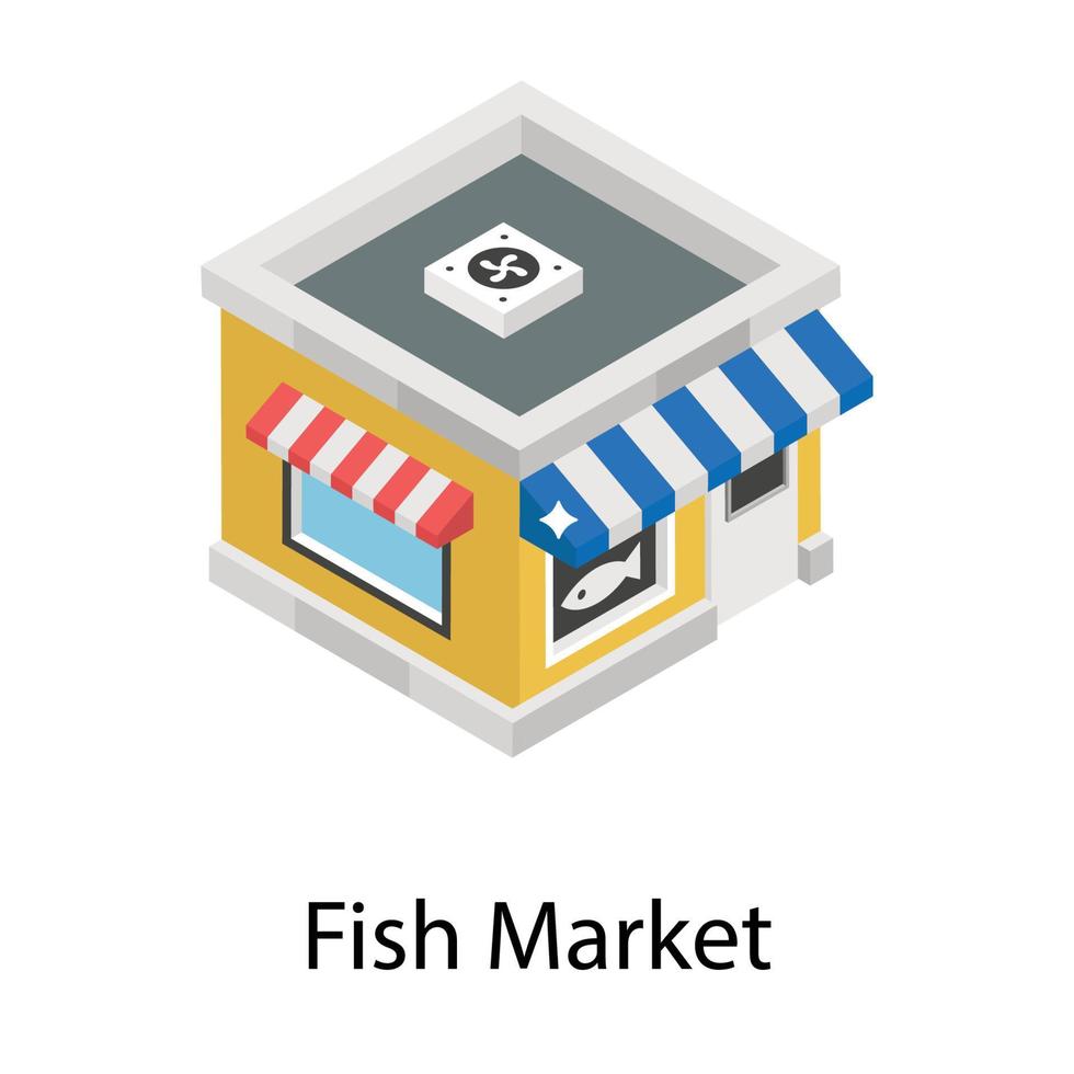 conceptos de mercado de pescado vector