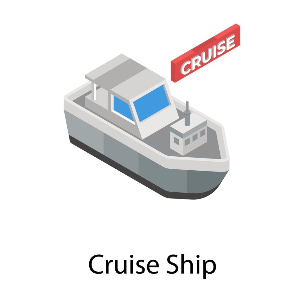 Trendy Cruise Ship vector