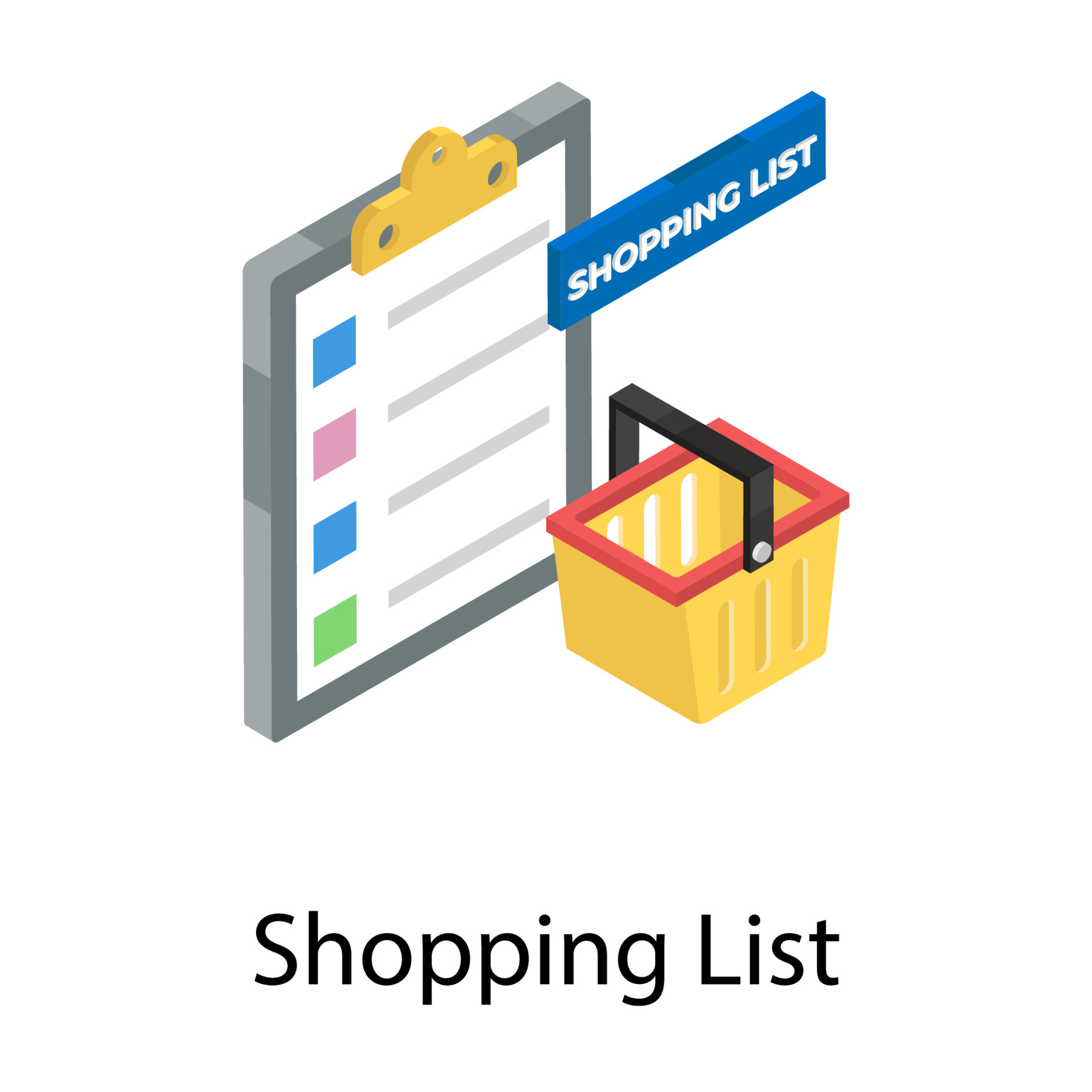 Shopping List Concepts 5180888 Vector Art at Vecteezy