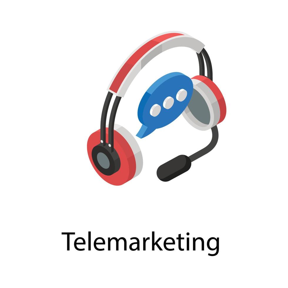 Trendy Telemarketing Concepts vector