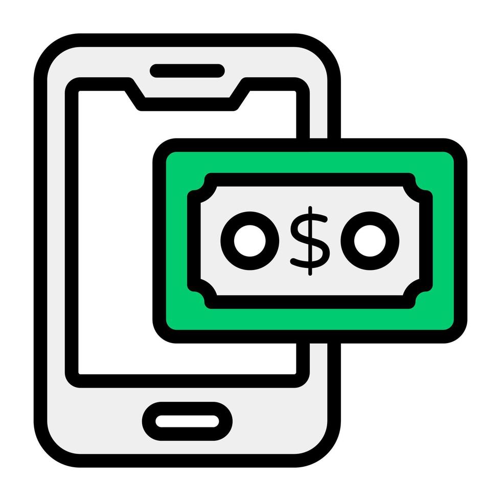Mobile money icon in editable flat style vector