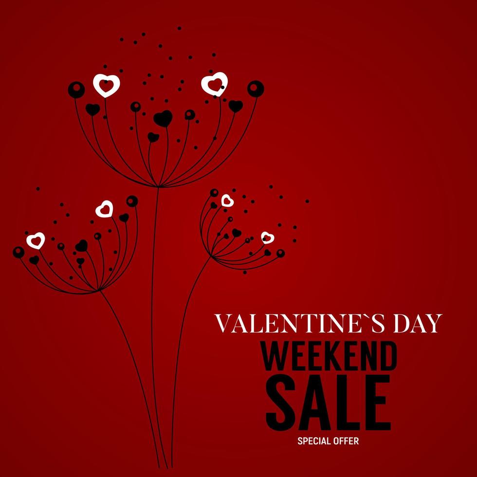 Valentine's Day Love and Feelings Weekend Sale Background Design. Vector illustration