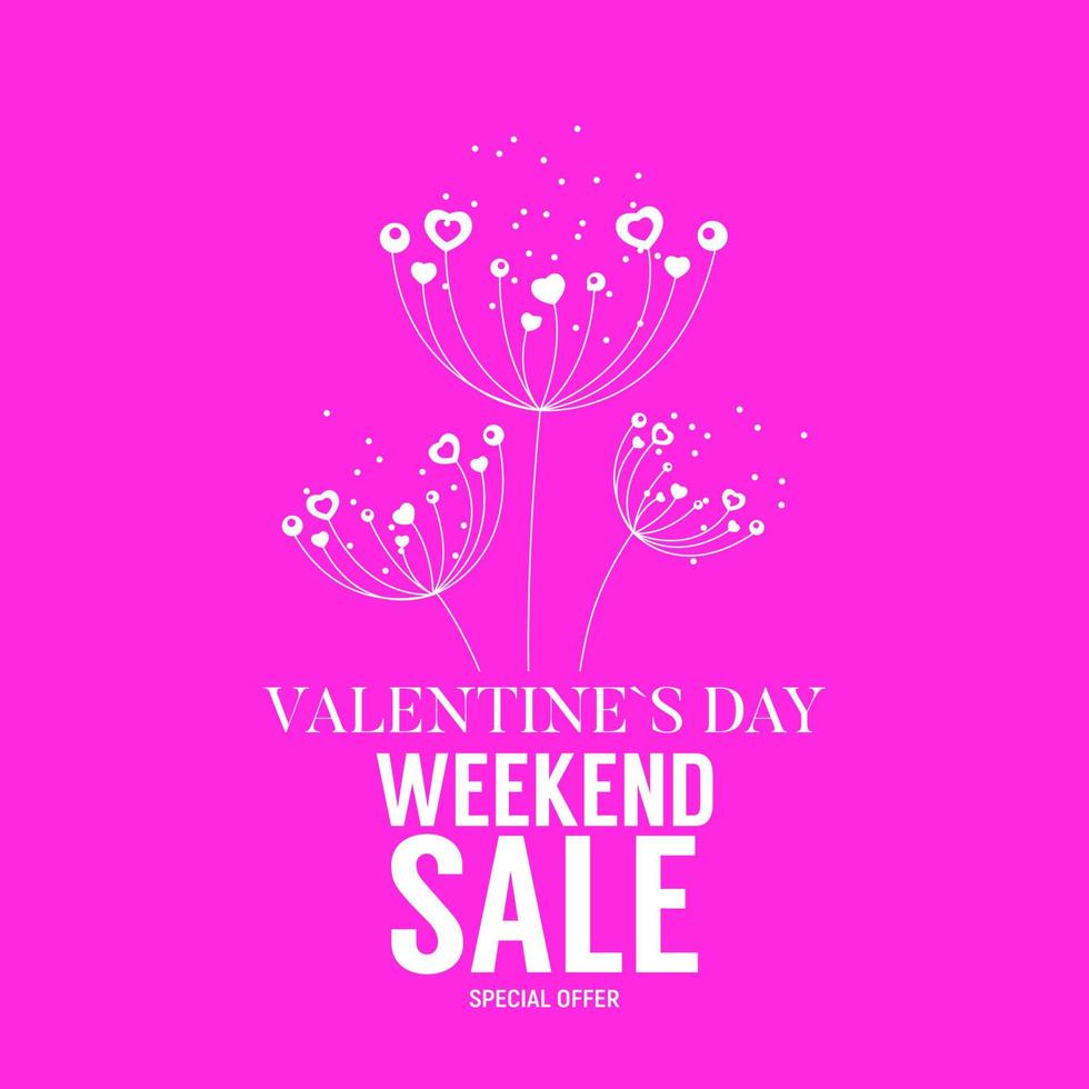 Valentine's Day Love and Feelings Weekend Sale Background Design. Vector illustration