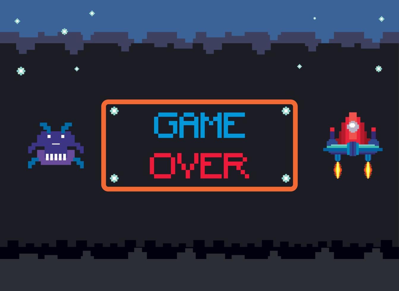 Space game user interface template vector