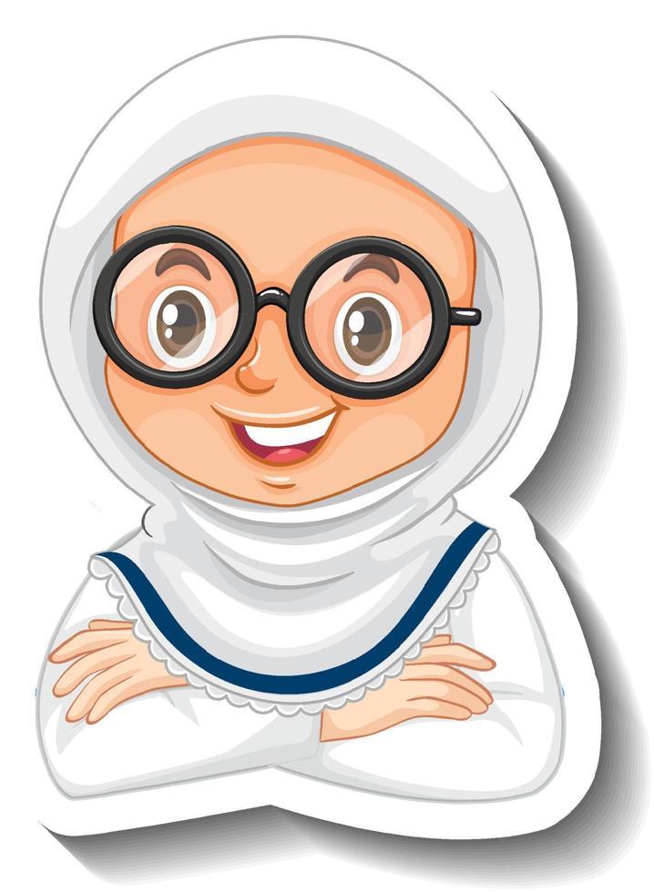 Scientist girl sticker on white background vector