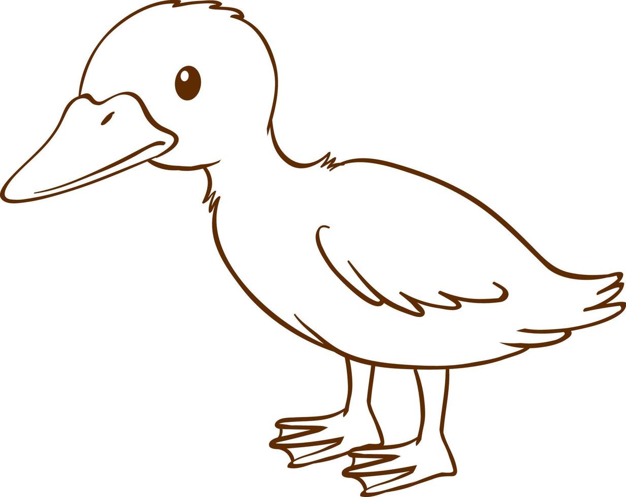 pato en estilo simple de garabato sobre fondo blanco vector