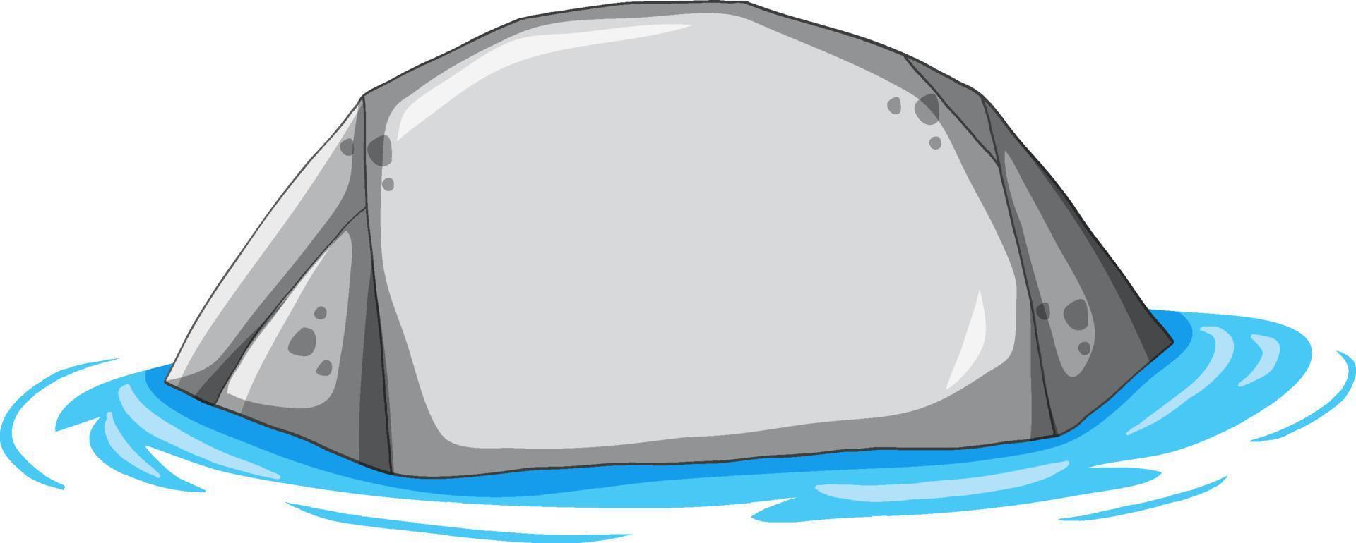 Isolated stone in the water in cartoon style vector