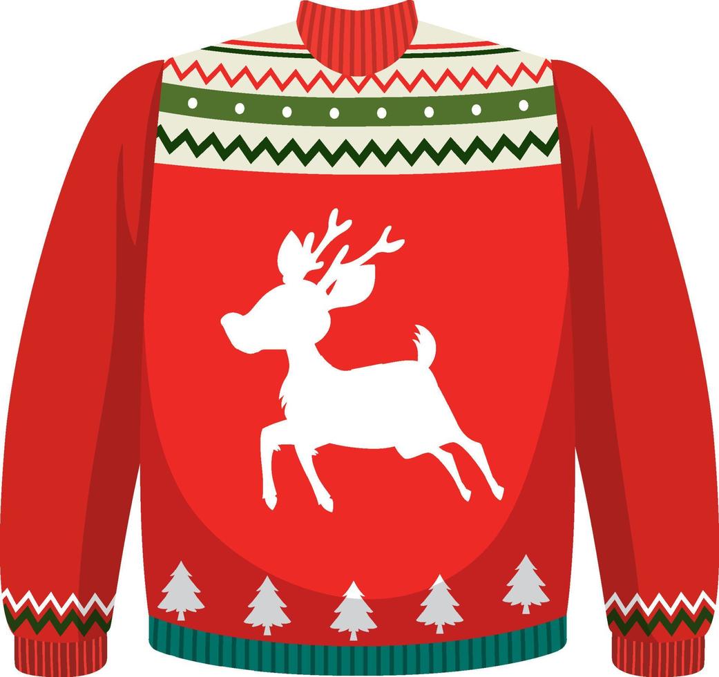 Christmas sweater in cartoon style isolated vector