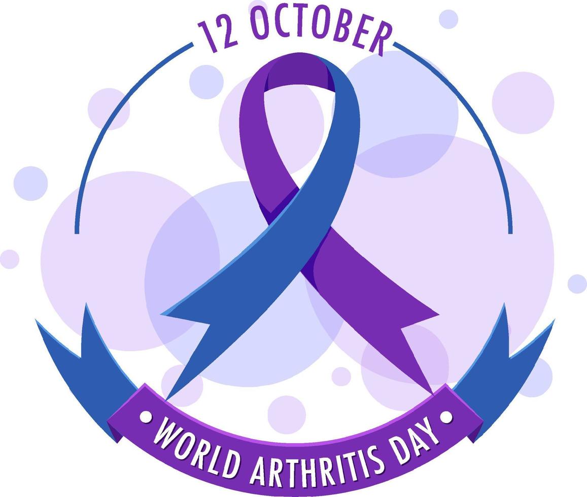 World Arthritis Day banner with purple ribbon vector