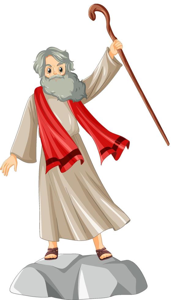 personaje de dibujos animados de Jesús sobre fondo blanco vector