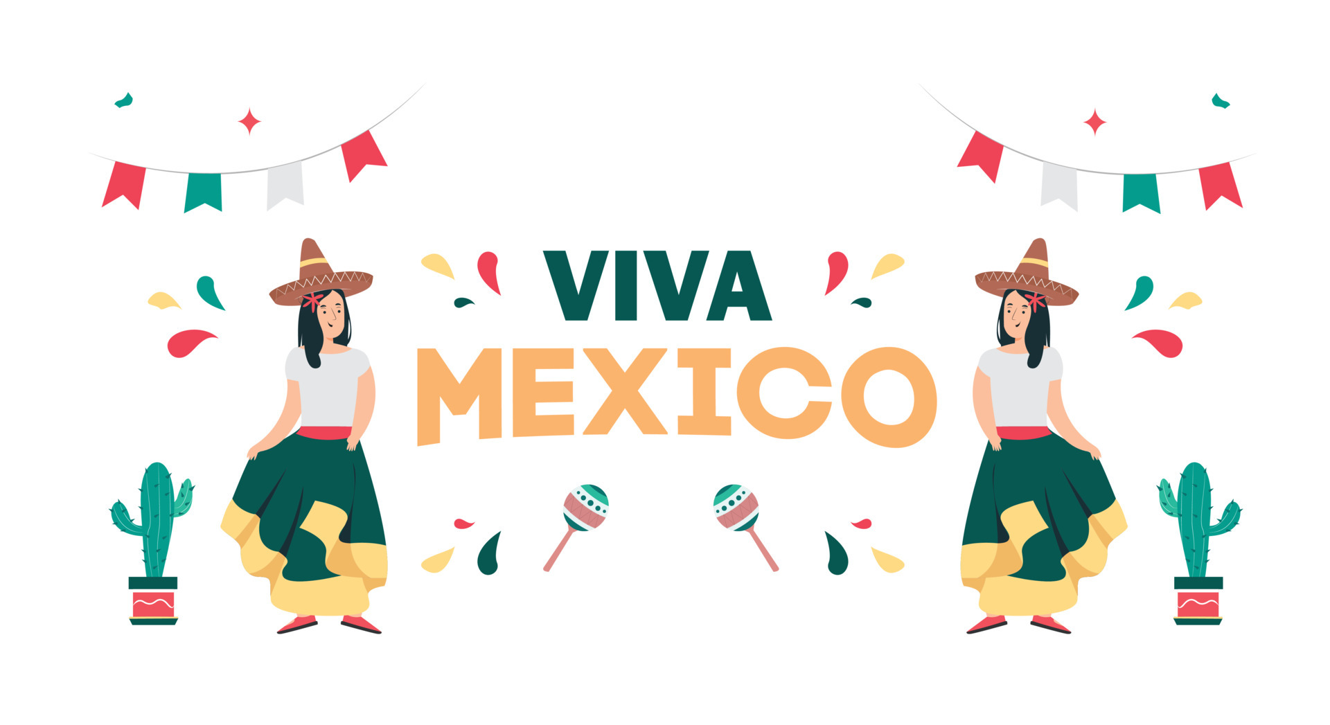 ilustración del día de la independencia mexicana, afiche del 16 de