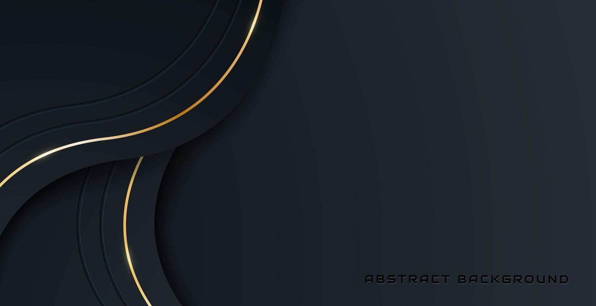 Luxury round background with deep shadow and texture, blue and gold line background concept. vector