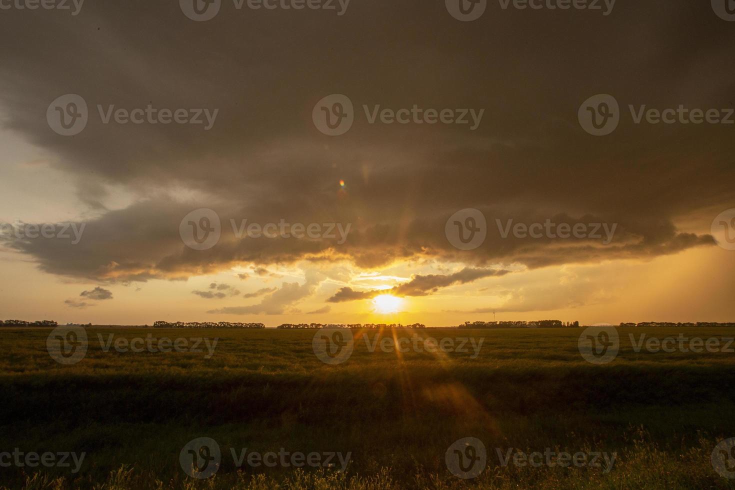 Prairie Storm Clouds Sunset photo