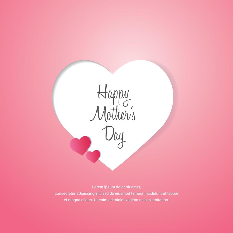 Happy mother's day background with love and hearts background vector