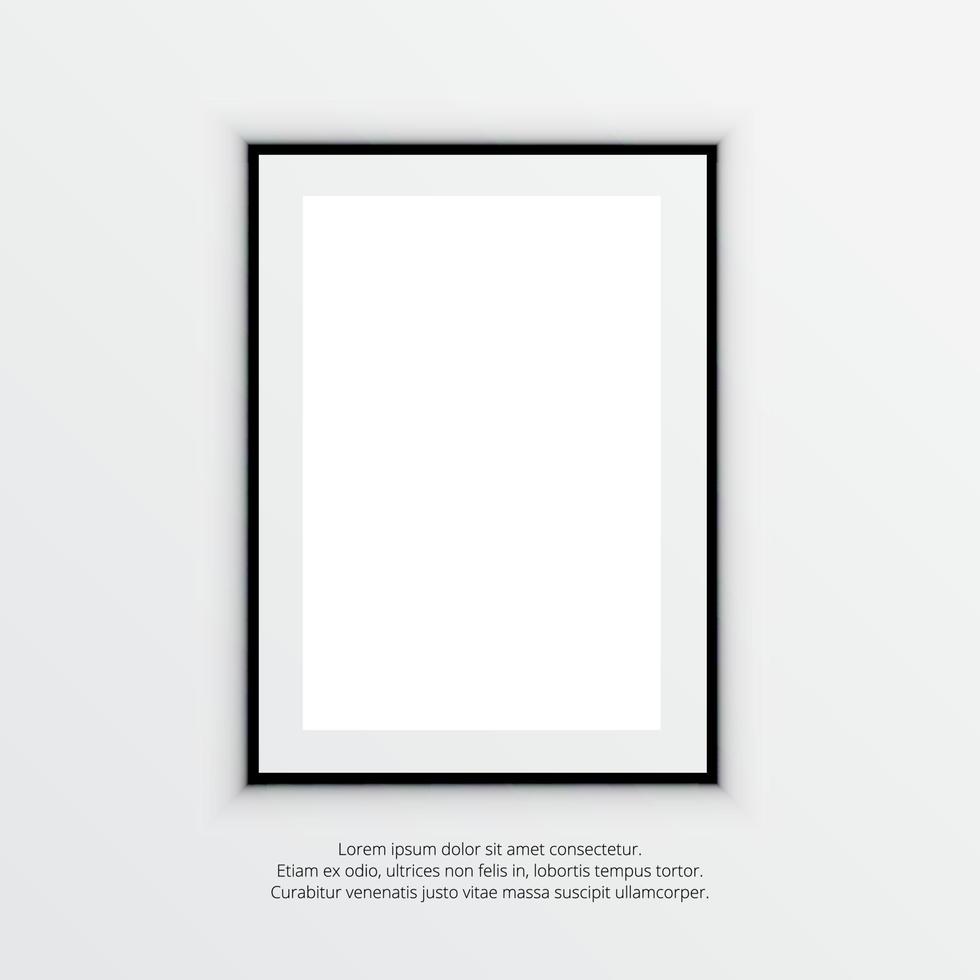 Realistic picture frame. Vector illustration