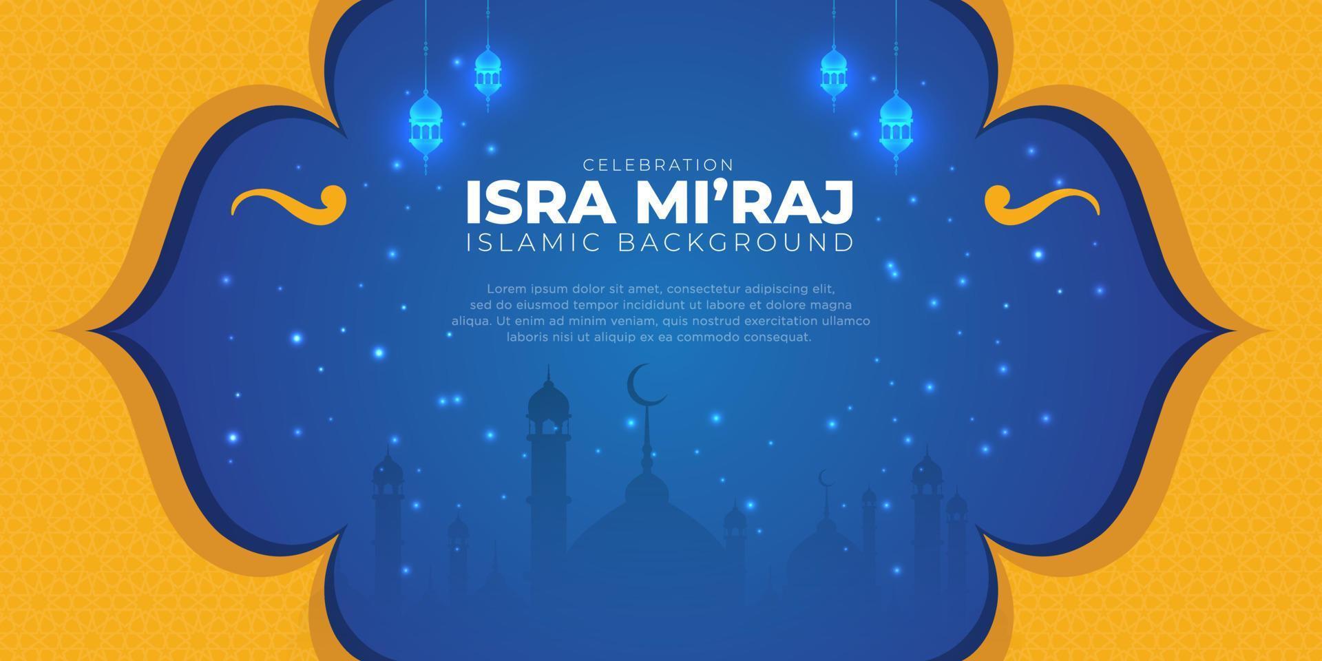 Banner Isra Mi'raj background. Islamic Celebration background vector