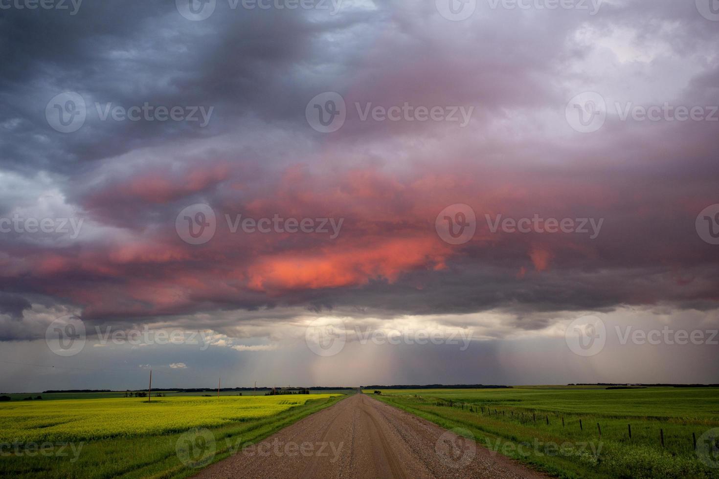 Prairie Storm Clouds Sunset photo