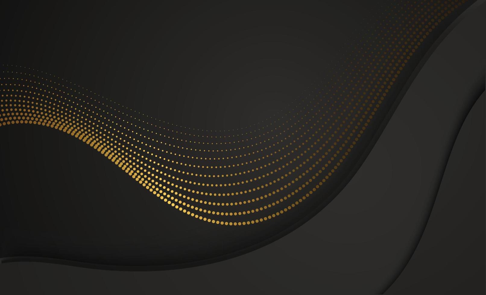 Dark background with golden abstract circles vector