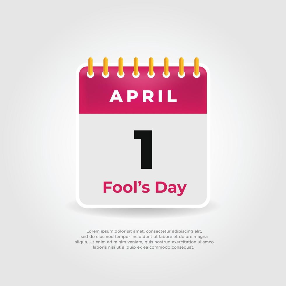 Fool's day calendar. April fools day background vector