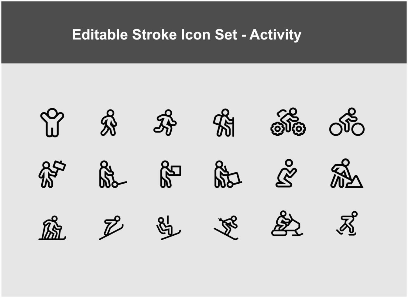 thin icon showing activity vector