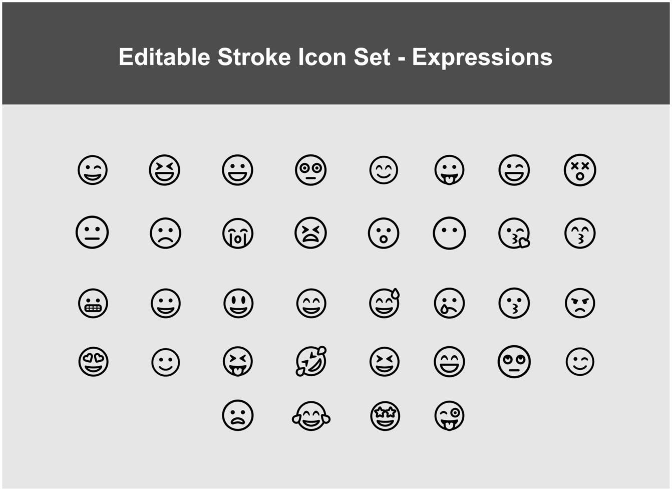 set of icon expressions vector