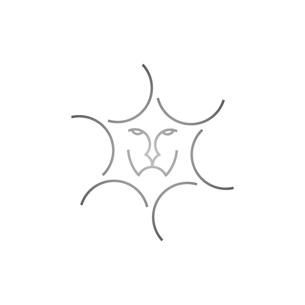 silver star lion logo design vector
