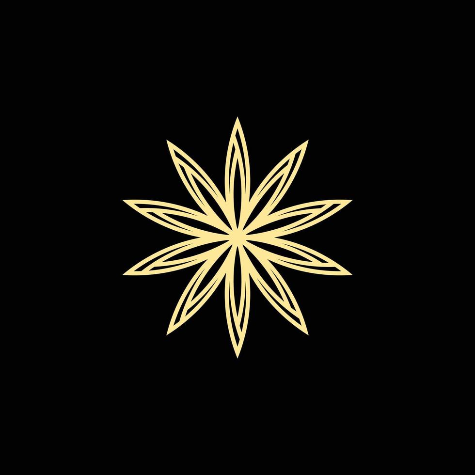 diseño de logotipo de línea de flores de lujo vector
