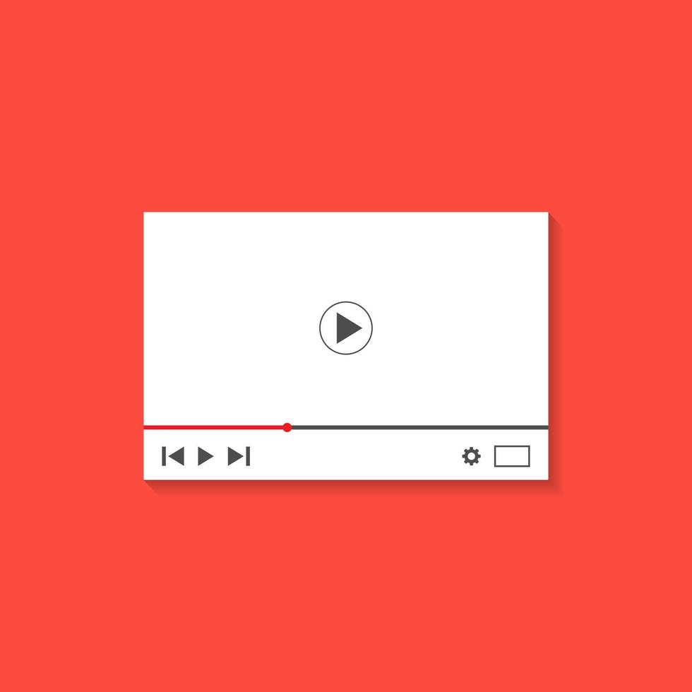 Video player with flat design. - Vector