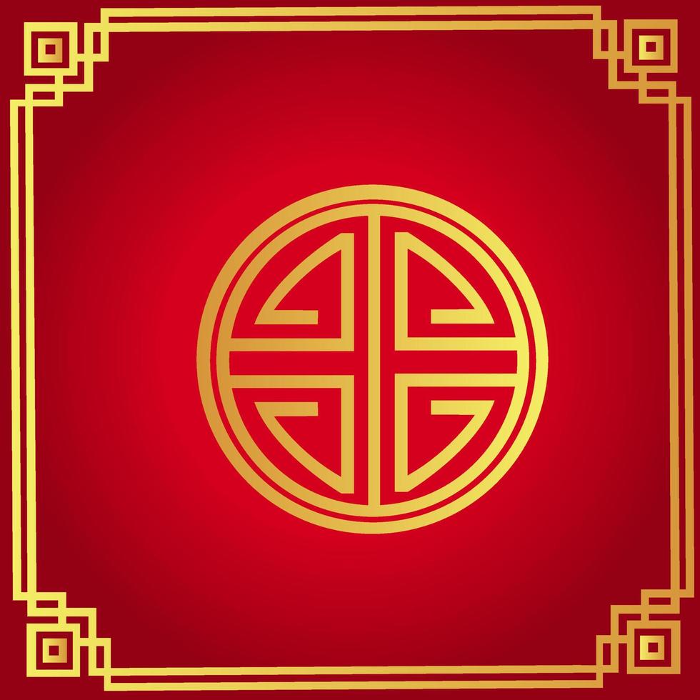 ornament chinese new year. year of the tiger with background red vector