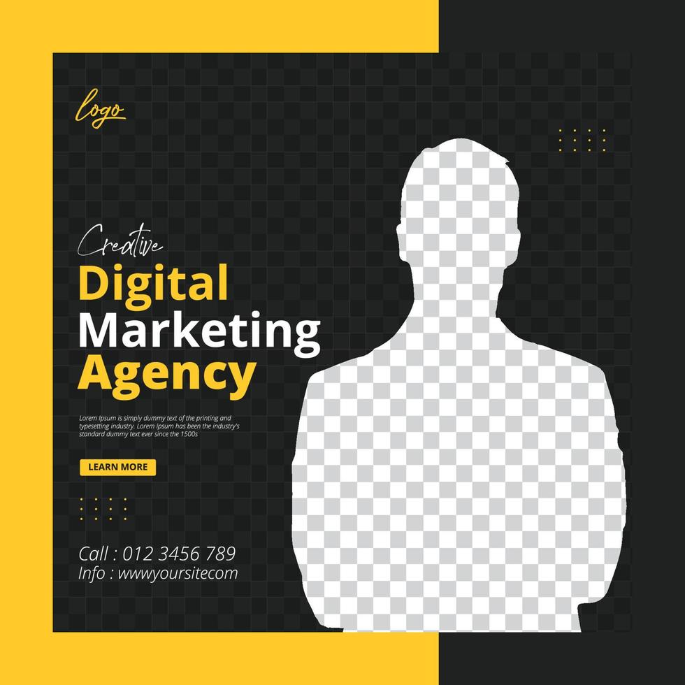 social media post template for Online Education. Design for Business Webinar, Creative webinar, Courses and other E-Learning, marketing webinar, digital marketing agency, digital business marketing vector