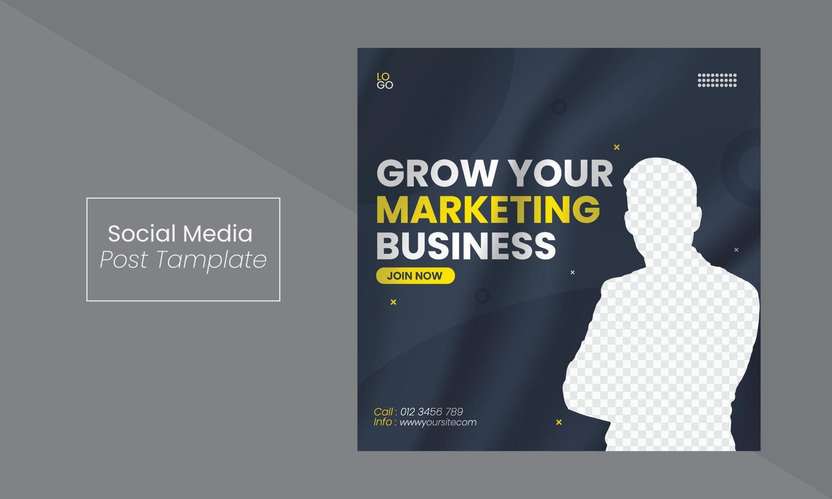 Creative Digital Business Marketing Social Media Post Design Template, Square Flyer Template with Editable web Banner Template Design for vector
