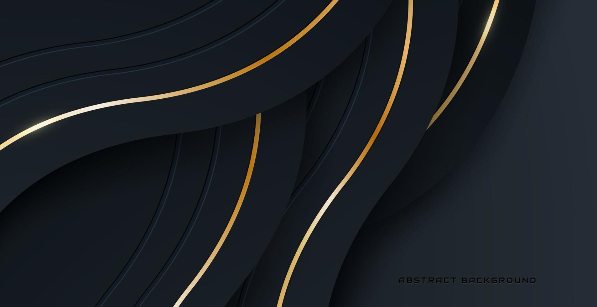 Luxury round background with deep shadow and texture, blue and gold line background concept. vector