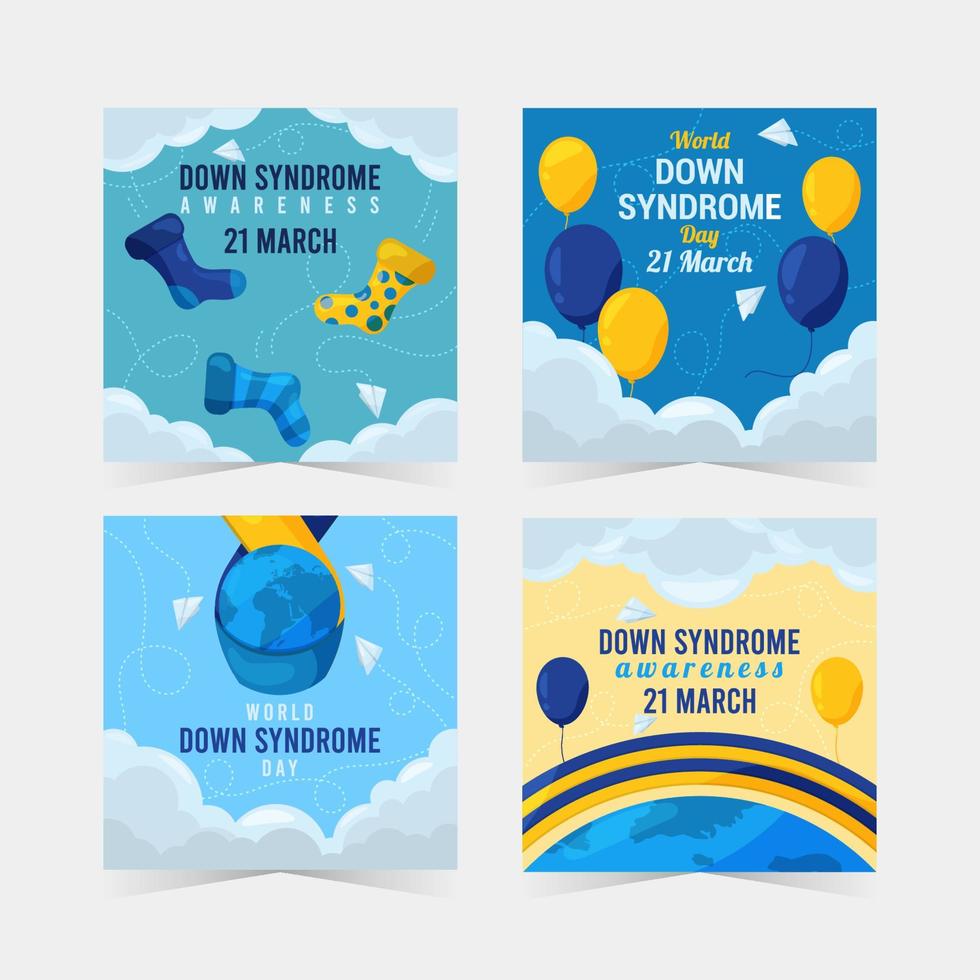 Social Media Posts of Down Syndrome Awareness vector