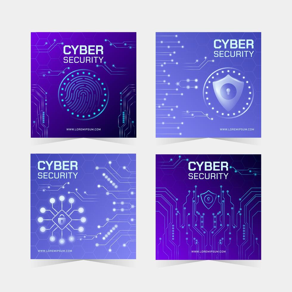 Cyber Security Social Media Post vector