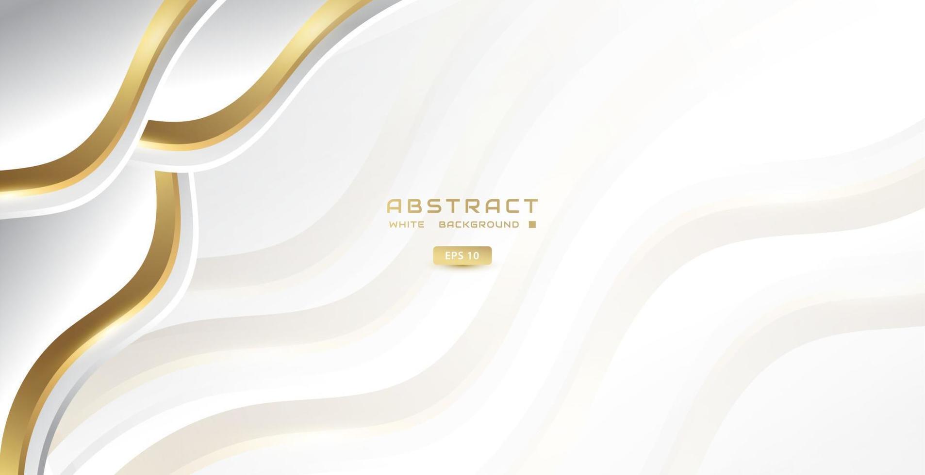 Luxury white and gold background with wavy shape, for banners, certificates, presentations, invitations, brochures vector