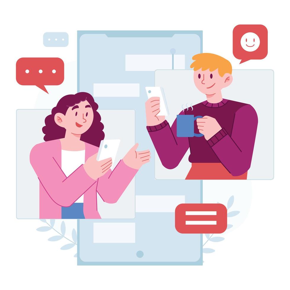 Talking concept vector Illustration idea for landing page template, conversation and speaking dialogue as communication, social information sharing, speech or discussion, Hand drawn Flat Styles