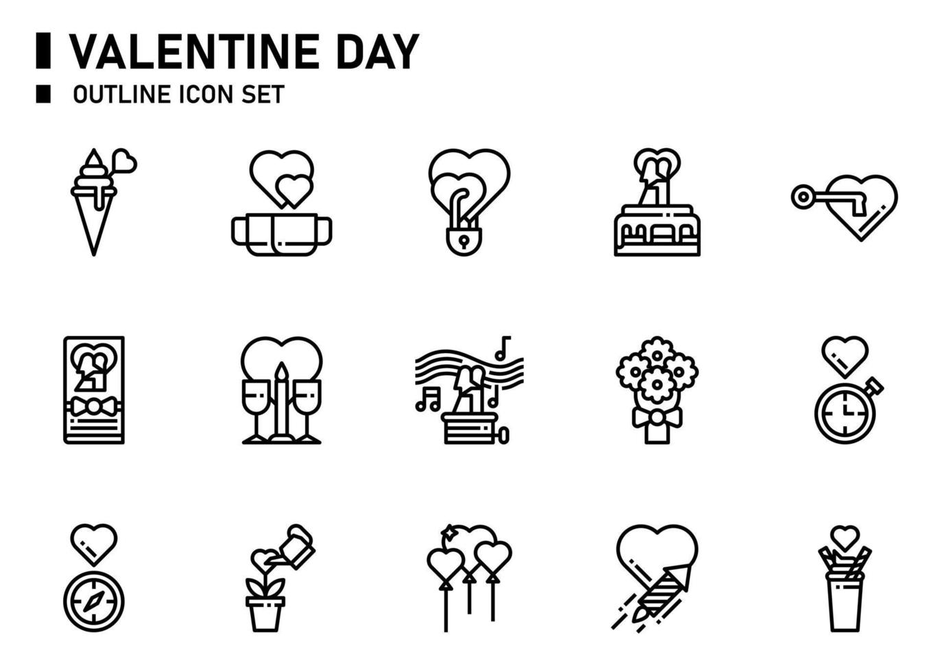 Valentine icon set. vector